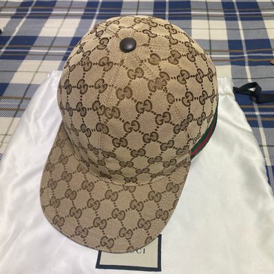 GUCCI Original GG Canvas Baseball Hat With Web "Beige/Ebony"