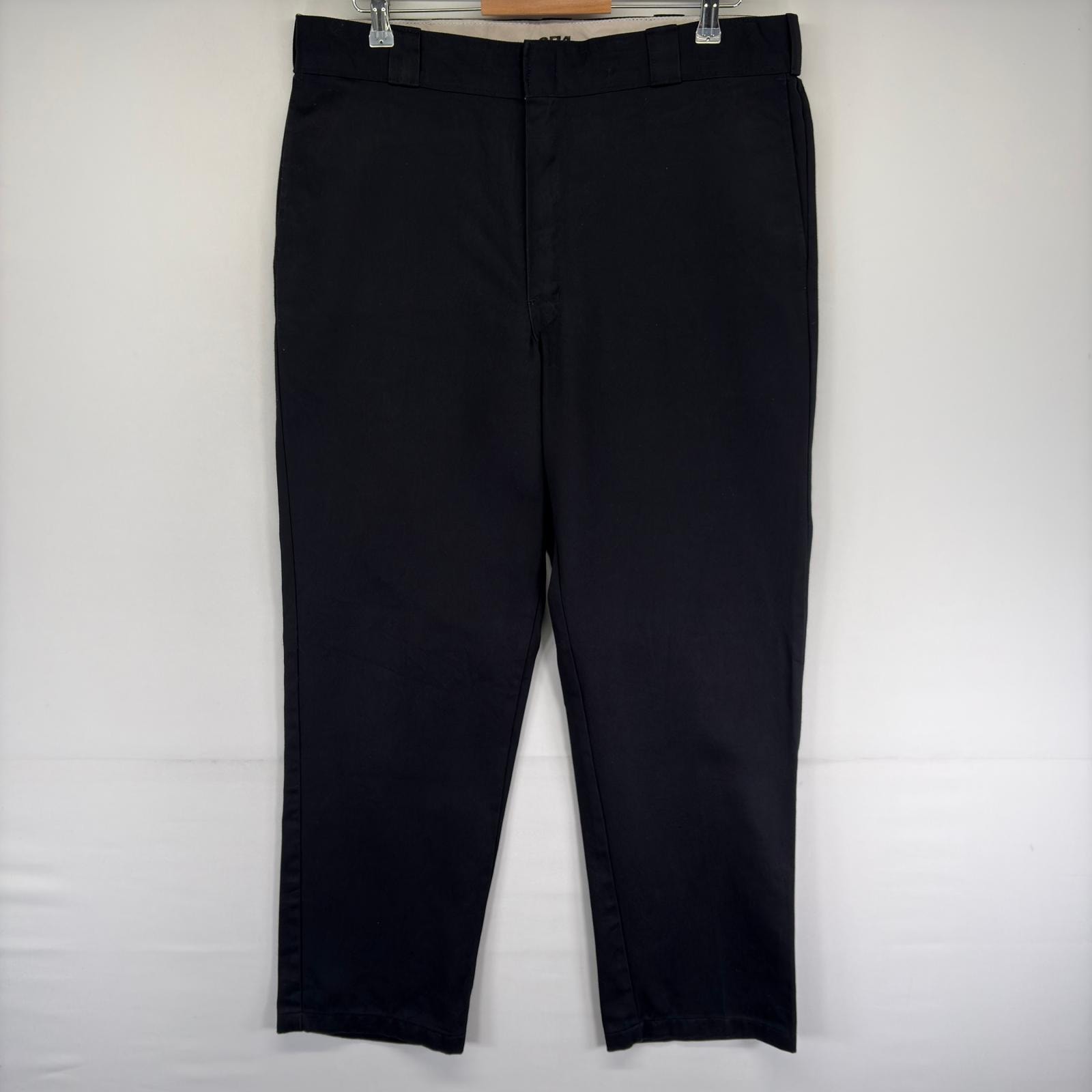 古着 ディッキーズ Dickies パンツ ワークパンツ 874 ジッパーフライ ストレート チノパン スラックス W38 L32  ブラック系 メンズ