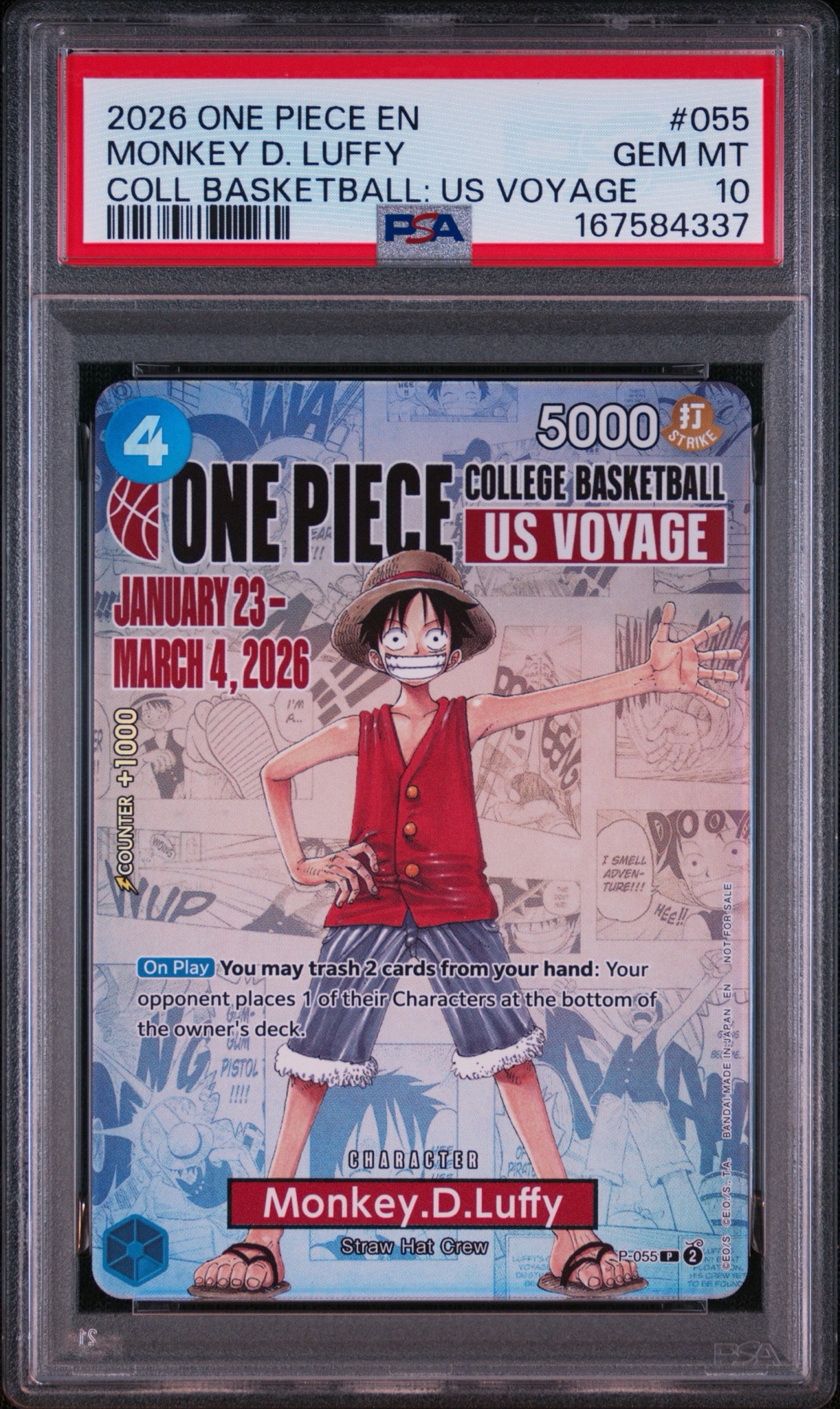PSA10】モンキー・D・ルフィ：P (開封済) [P-055]【英語版