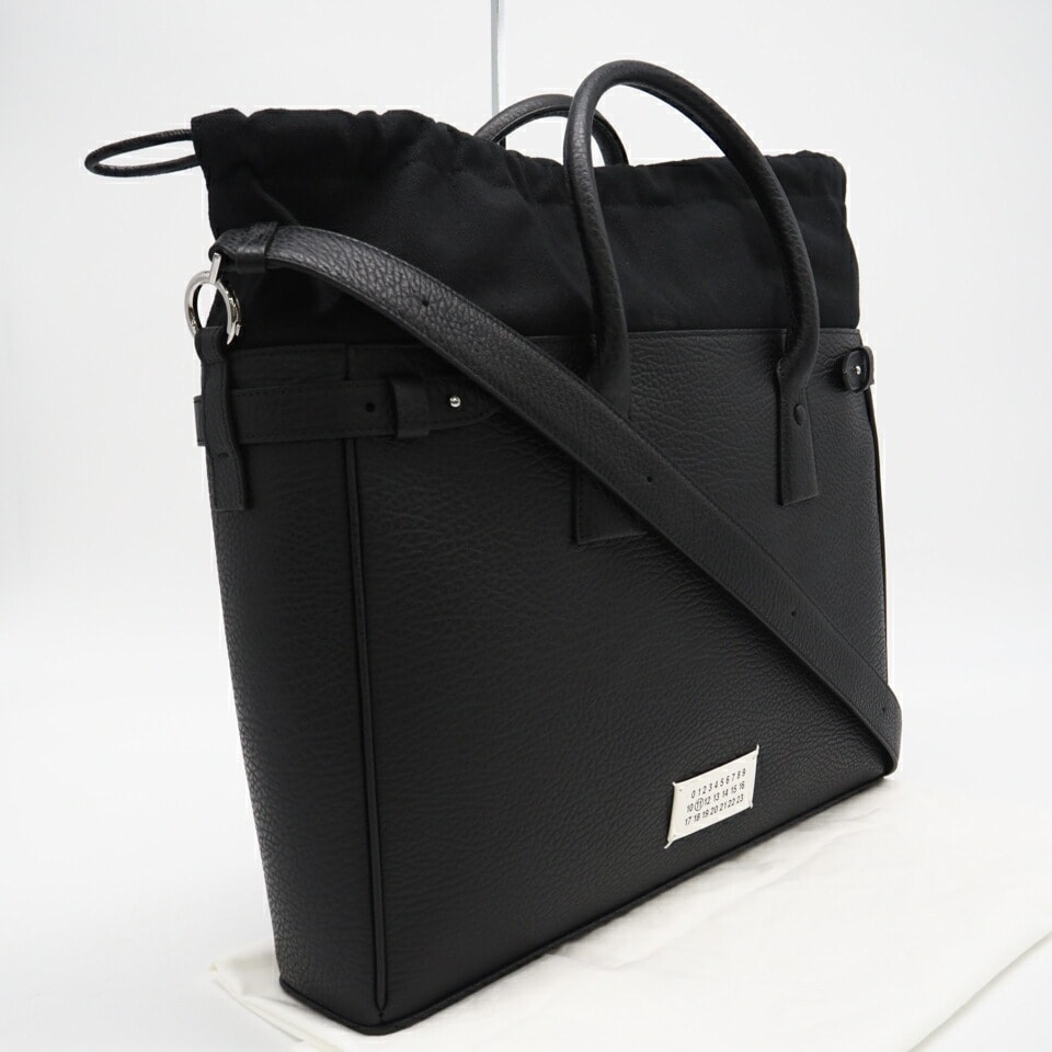 極美品 MAISON MARGIELA メゾンマルジェラ レザー 5AC Daily 2WAYバッグ SB1WD0001 2wayトートバッグ ブラック レザー レディース