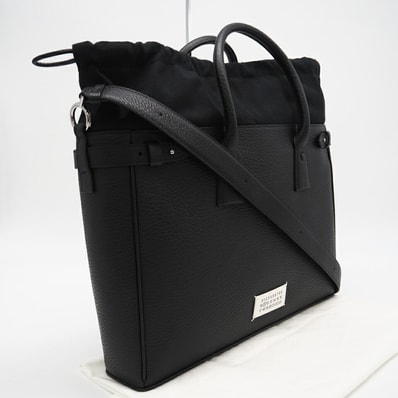 極美品 MAISON MARGIELA メゾンマルジェラ レザー 5AC Daily 2WAYバッグ SB1WD0001 2wayトートバッグ ブラック レザー レディース