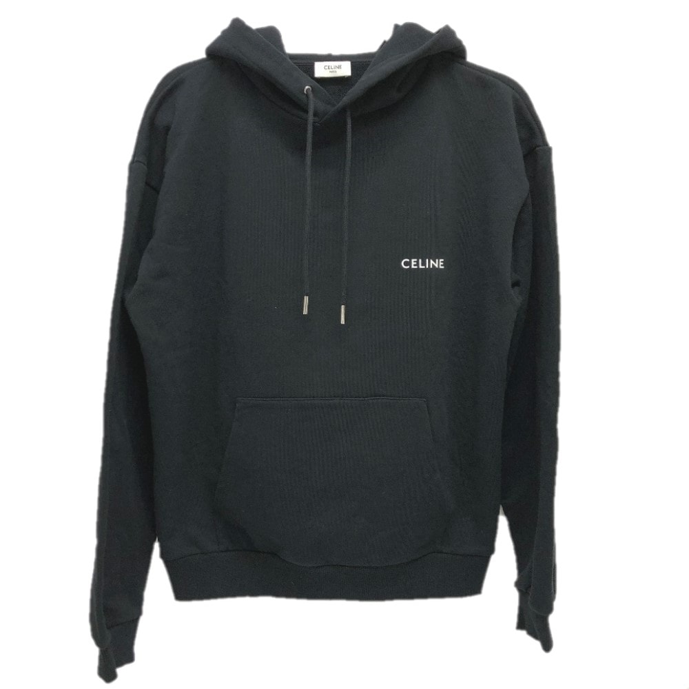 セリーヌ CELINE 2Y958670Q ロゴ アパレル 長袖 トレーナー フーディー フード付き パーカー コットン ブラック