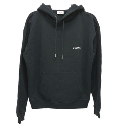 セリーヌ CELINE 2Y958670Q ロゴ アパレル 長袖 トレーナー フーディー フード付き パーカー コットン ブラック