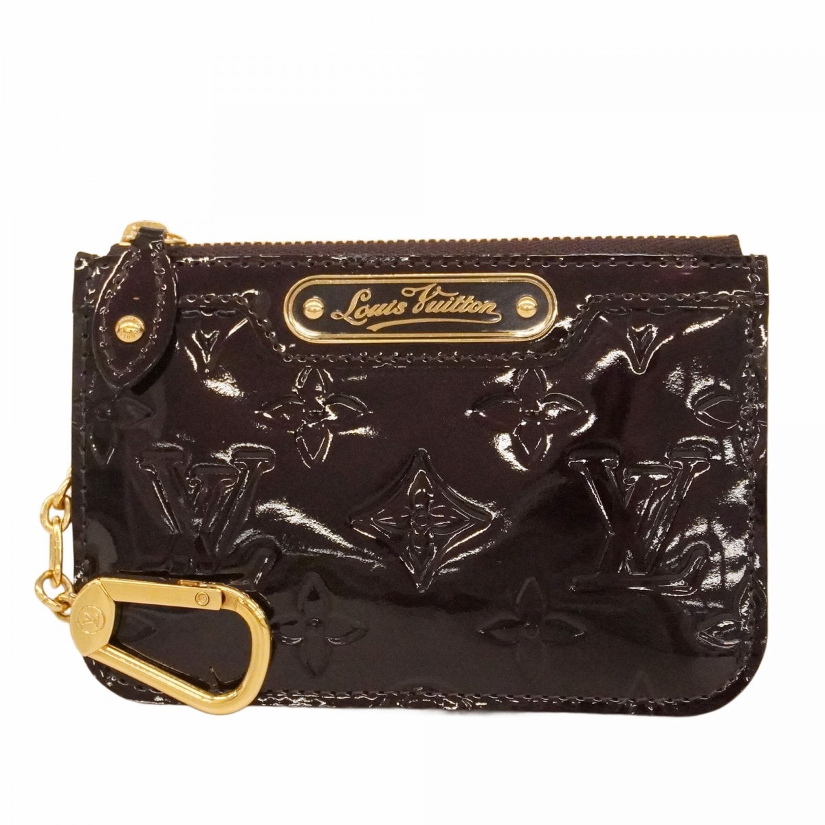 【6dd4260-k】ルイヴィトン コインケース ヴェルニ ポシェットクレNM M93557 アマラント【中古】レディース