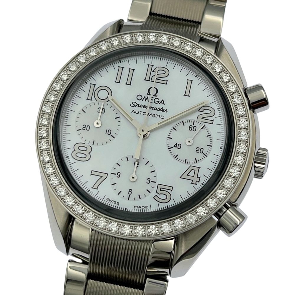 OMEGA オメガ 3535.70 スピードマスター ダイヤベゼル クロノグラフ 自動巻き レディース 腕時計 OG69