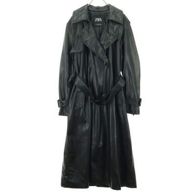 ZARA ザラ 長袖 レザーコート XS ブラック