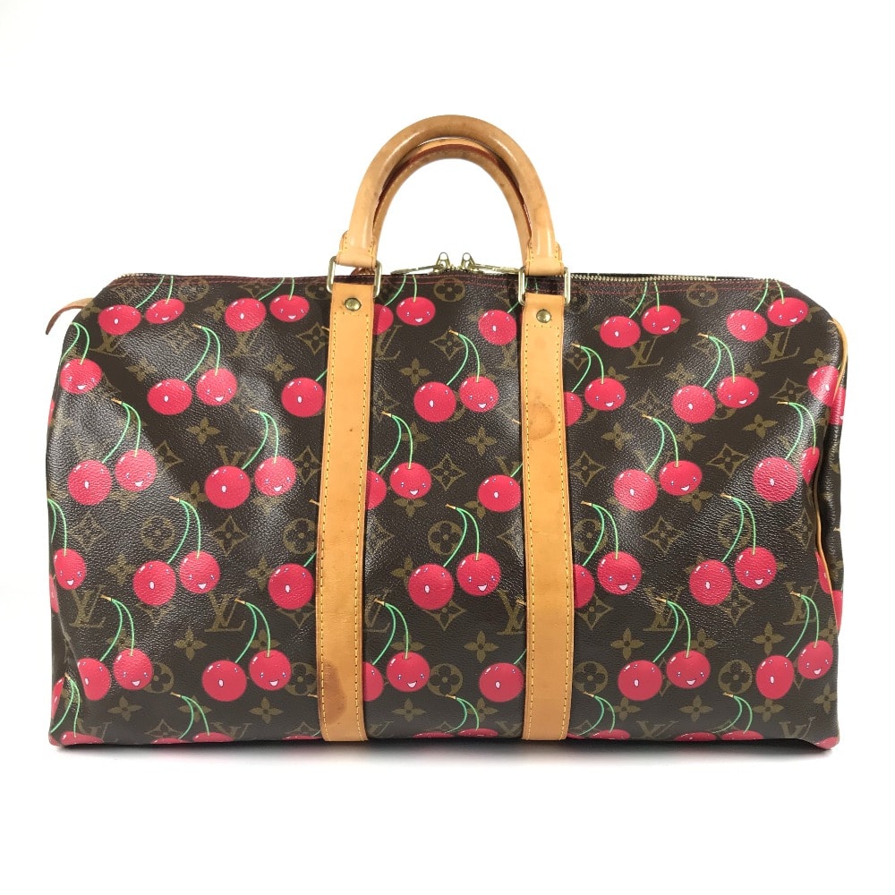 ルイヴィトン LOUIS VUITTON キーポル45 キーポル 45 M95011  モノグラムチェリー 村上隆 カバン 旅行バッグ トラベルバッグ ボストンバッグ モノグラムチェリーキャンバス ブラウン