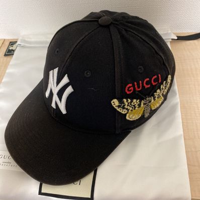 GUCCI x NY Yankees Baseball Cap Butterfly Embroidery "Black"