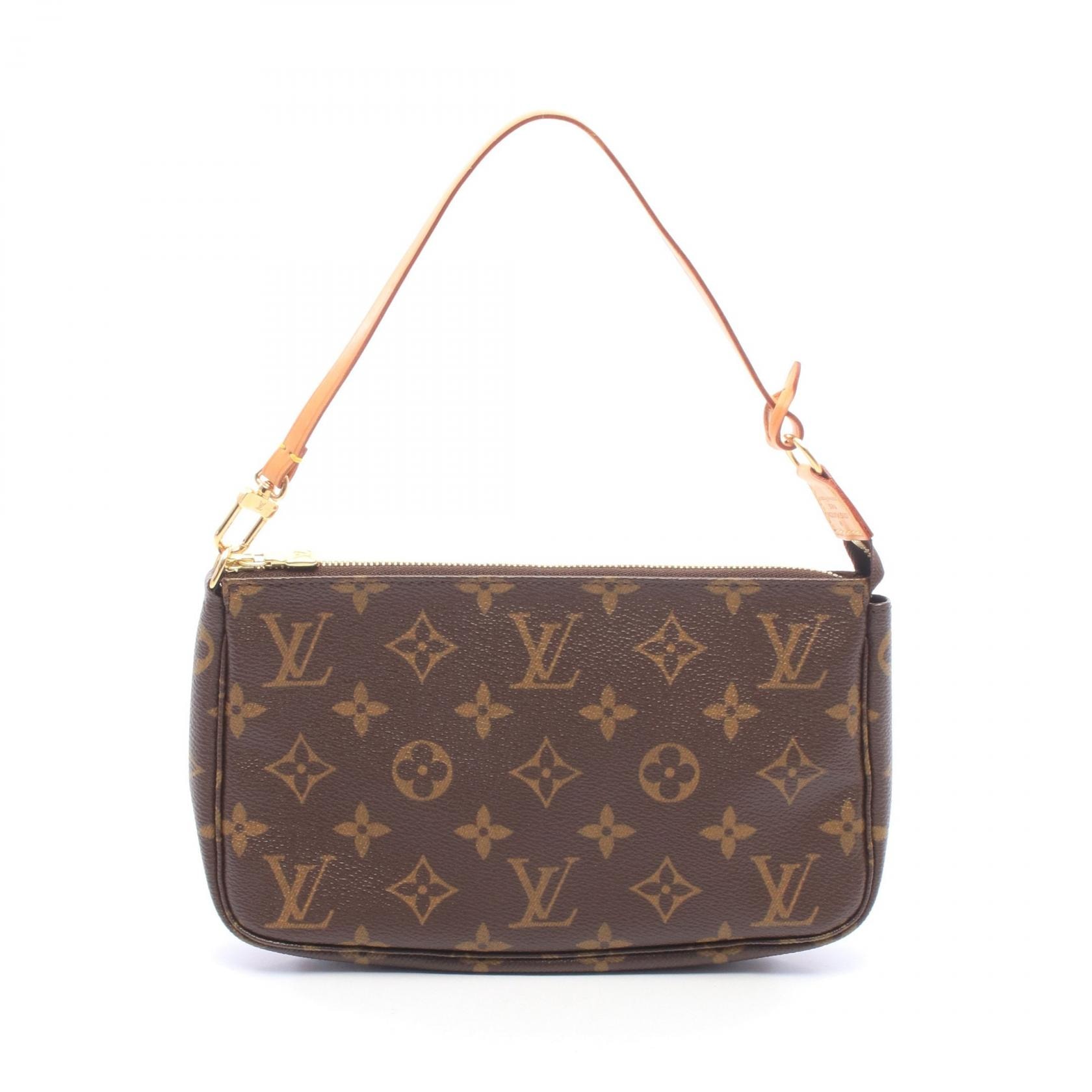 ルイ・ヴィトン LOUIS VUITTON ポシェットアクセソワール モノグラム ハンドバッグ バッグ PVCコーティングキャンバス レザー レディース ブラウン系 M51980 【中古】