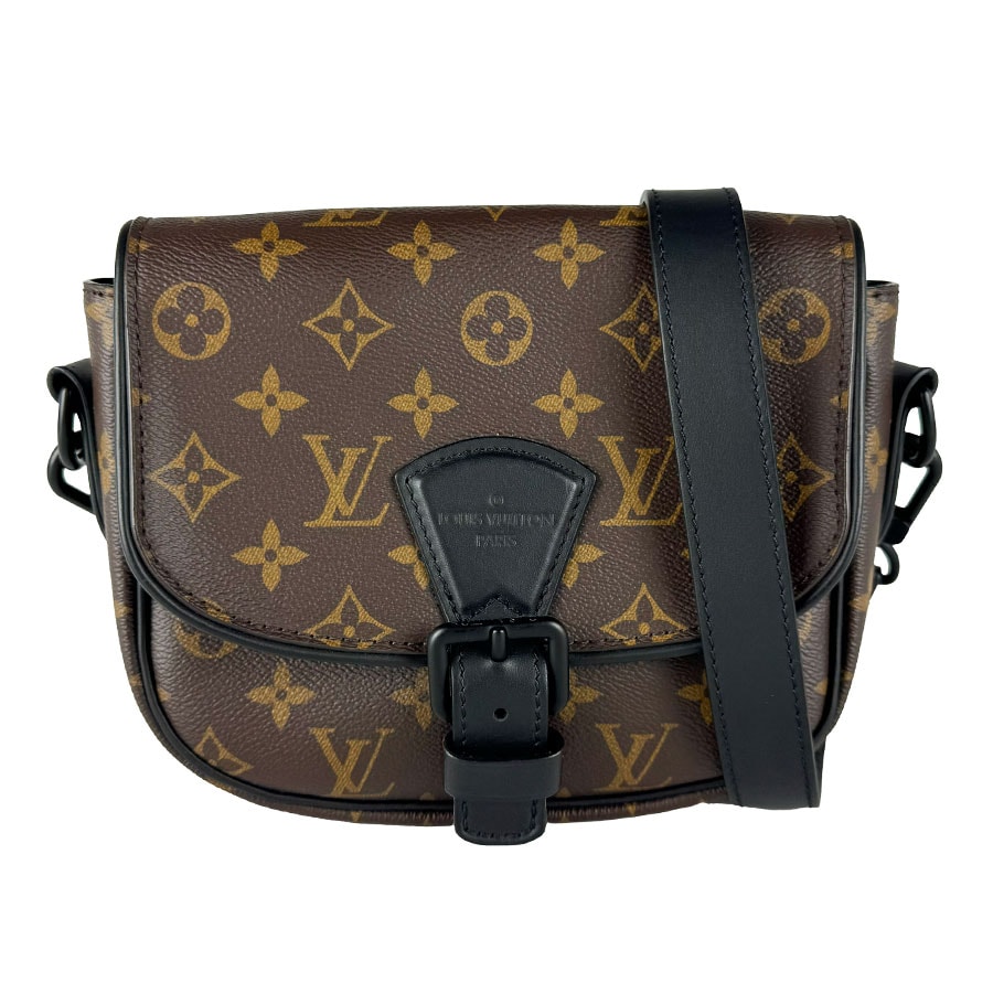 ルイ ヴィトン LOUIS VUITTON ショルダーバッグ モノグラムマカサー モンスリ メッセンジャー PM モノグラムキャンバス ブラウン/ブラック メンズ M47060【中古】 z10742