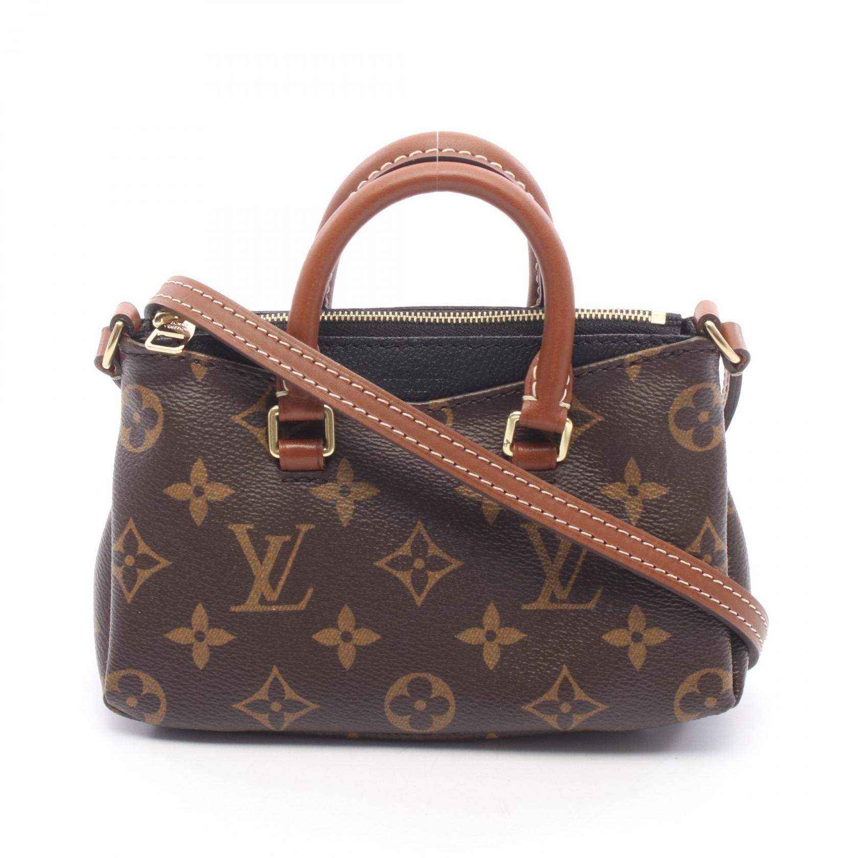 ルイ・ヴィトン LOUIS VUITTON ナノパラス 2WAY ショルダーバッグ バッグ PVCコーティングキャンバス レザー モノグラム ノワール レディース ブラウン系 / ブラック系 M61416 【中古】