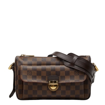 ルイ ヴィトン ダミエ ラヴェッロPM 斜め掛け ショルダーバッグ N60007 ブラウン PVC レザー レディース LOUIS VUITTON 【中古】