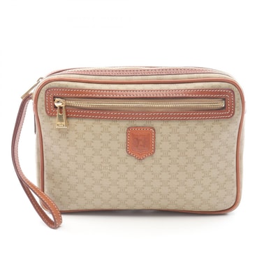 セリーヌ CELINE マカダム セカンドバッグ クラッチバッグ バッグ PVCコーティングキャンバス レザー レディース ベージュ系 / ブラウン系 【中古】