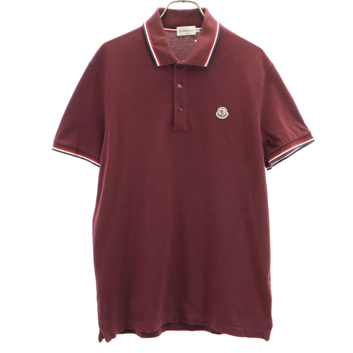 MONCLER モンクレール 半袖 ポロシャツ M ボルドー POLO MANICA