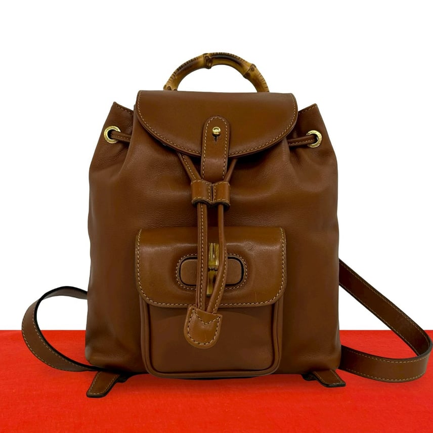 B (目立った傷や汚れなし)】GUCCI グッチ バンブー レザー バンブー B (目立った傷や汚れなし)】GUCCI グッチ バンブー レザー バンブー