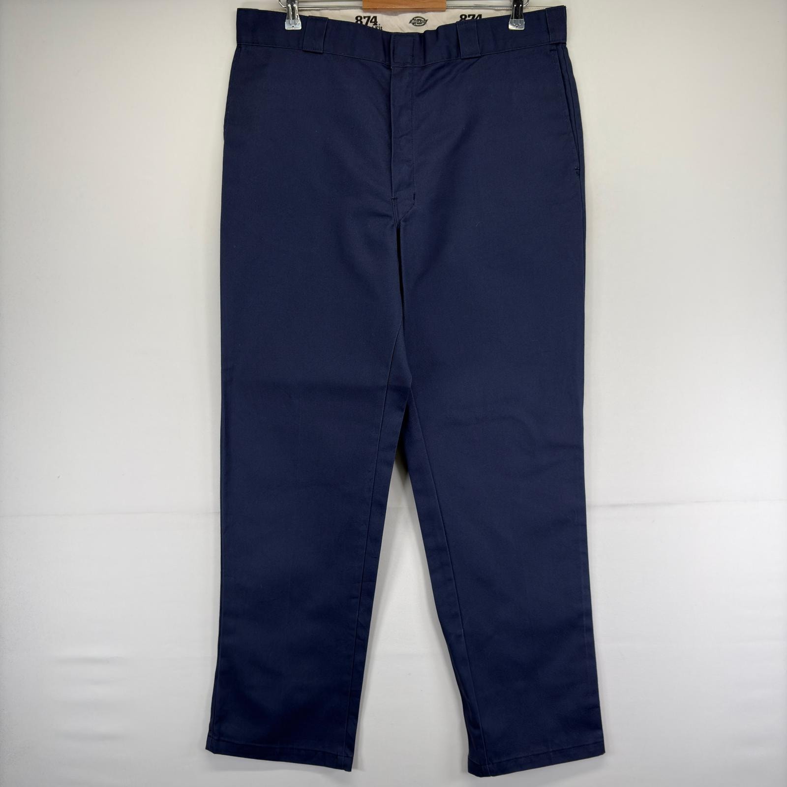 古着 ディッキーズ Dickies パンツ チノパン 874 ジッパーフライ ストレート 作業着 ワーク w38 L34  ネイビー メンズ