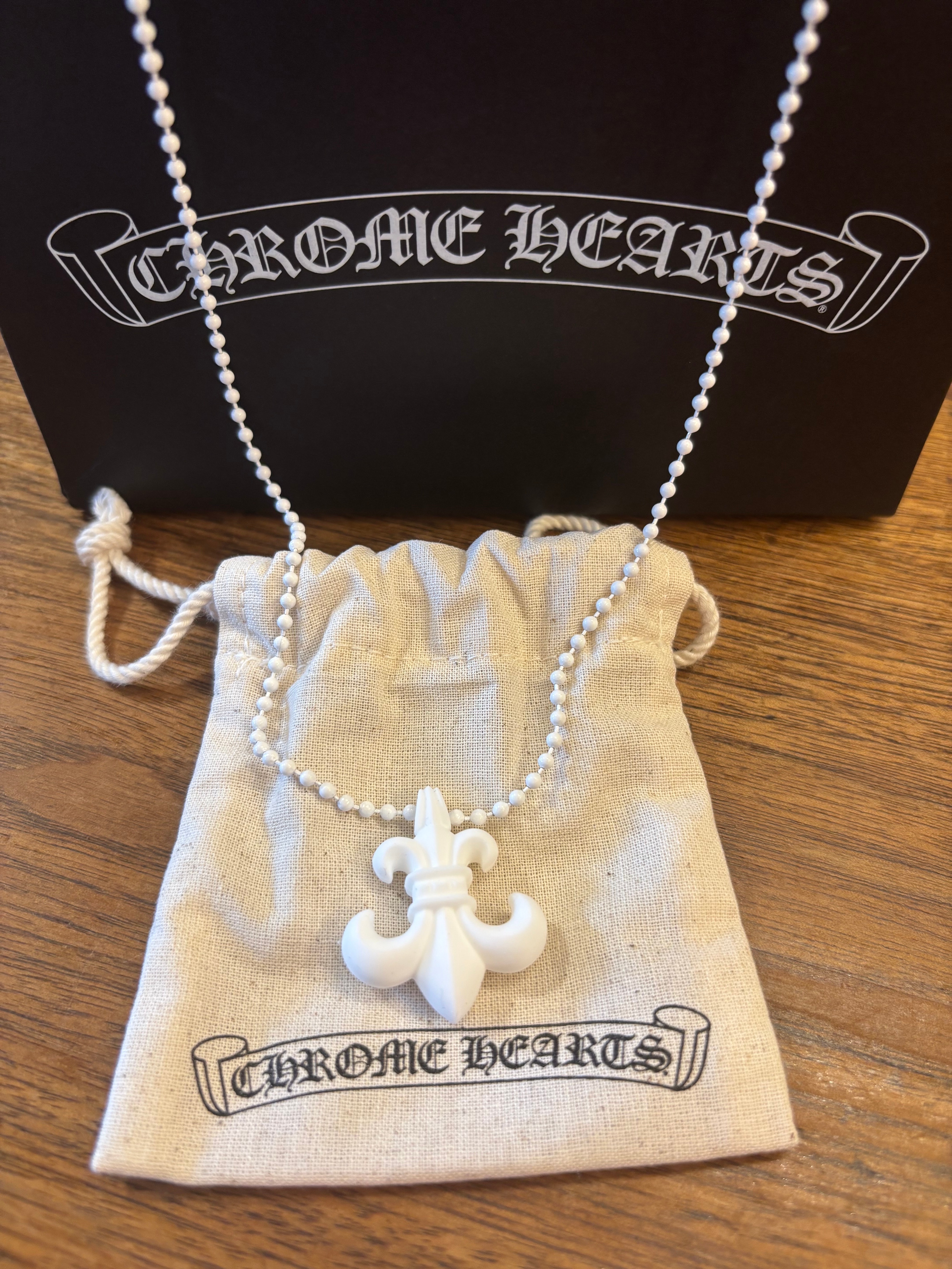 Chrome Hearts BS Fleur Silicone Rubber Necklace "White"