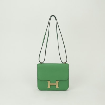 エルメス HERMES コンスタンス3 ミニ18 スペシャルオーダー SPO パーソナルオーダー PO バッグ ショルダーバッグ スイフト バンブー Bambou ヴェールヴェルティゴ Vertvertigo グリーン green 緑