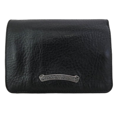 CHROME HEARTS クロムハーツ(原本有) 財布 JOEY ジョーイ スクロールラベル レザー ウォレット 財布 ブラック系【中古】