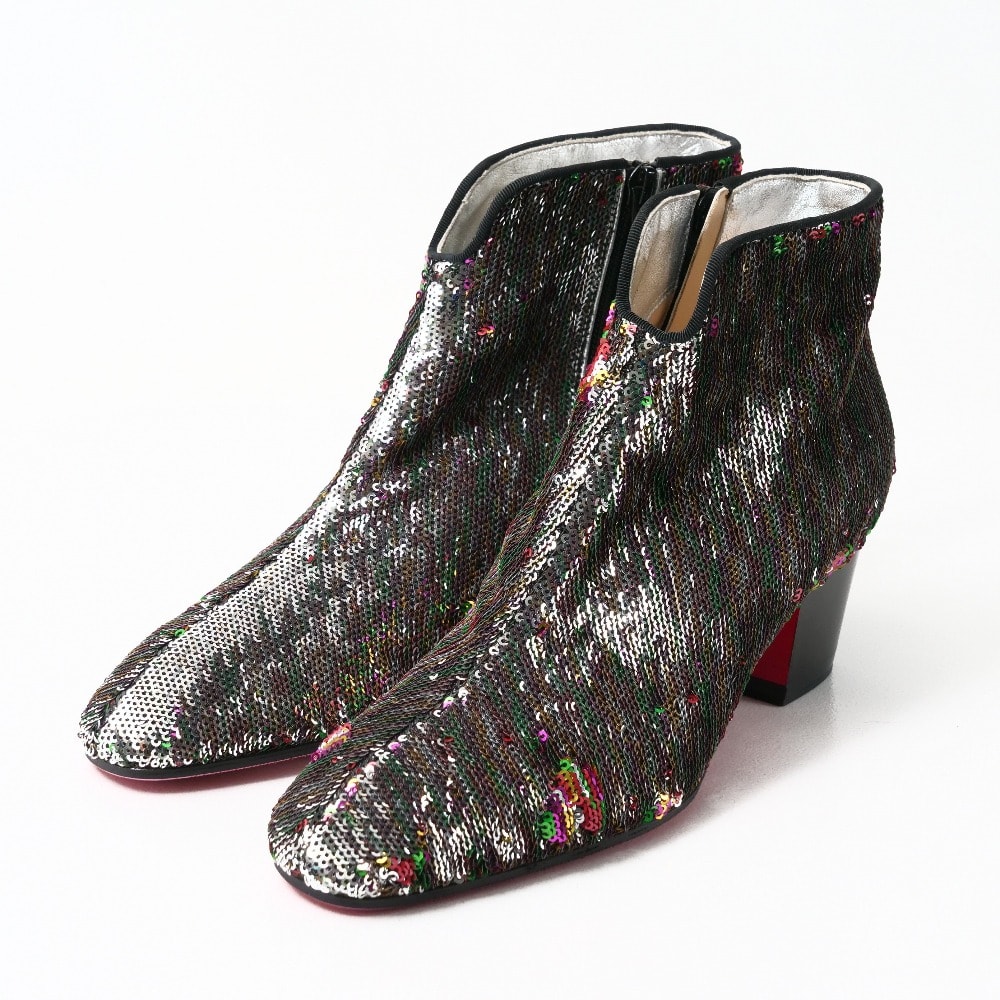 Christian Louboutin クリスチャンルブタン ブーツ サイズ36.5 スパンコール コンフォートブーツ アンクルブーツ イタリア製 ブランド古着【中古】20251119/RA6675