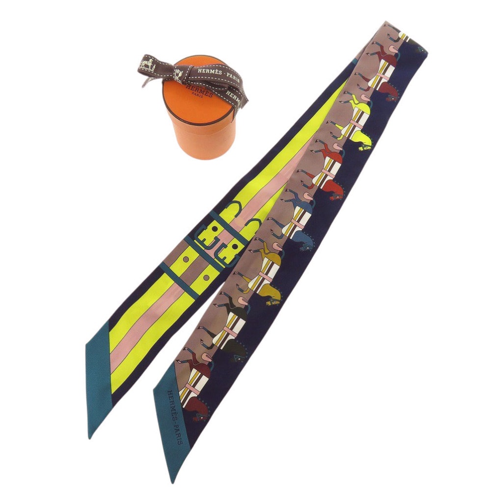 エルメス ツイリー ロカバール シルク ネイビー グレージ