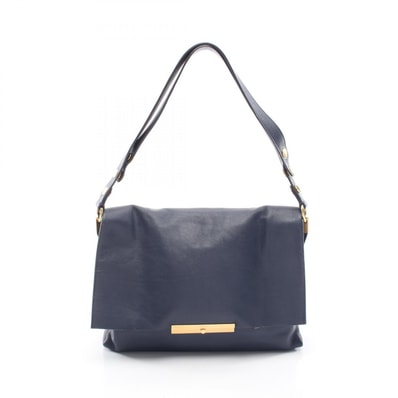 セリーヌ CELINE ブレード ショルダーバッグ バッグ レザー レディース ネイビー系 【中古】