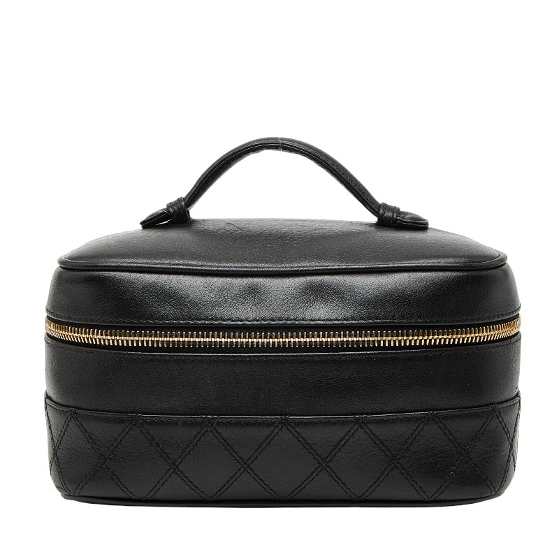 シャネル ビコローレ バニティバッグ ハンドバッグ ブラック ラムスキン レディース CHANEL 【中古】