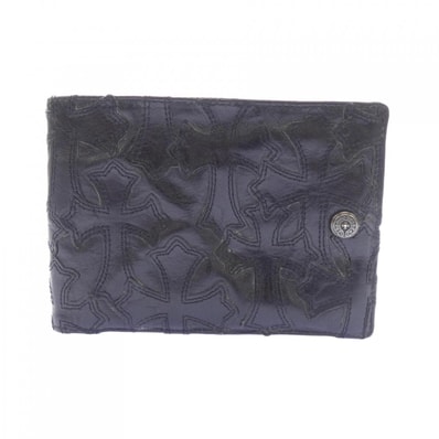 Chrome Hearts ANTI NOTHING 2 DO Heavy Leather Wallet "Black"