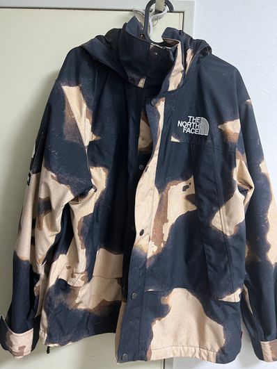 Supreme x The North Face Bleached Denim Print Mountain Jacket "Black"