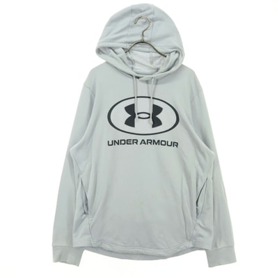 UNDER ARMOUR アンダーアーマー ロゴプリント 長袖 スウェットパーカー LG ライトグレー