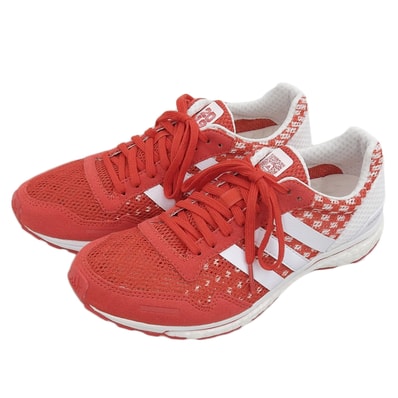 アディダス 新品同様 ADIZERO JAPAN BOOST 3 スニーカー シューズ レディース レッド×ホワイト 23.0cm CM7430 5(US)