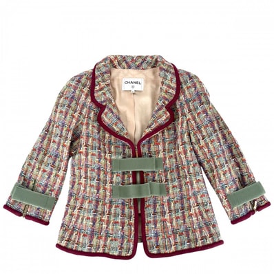 CHANEL シャネル アウター ココボタン ジャケット ツイード アパレル 服 ヴィンテージ 40 P56516V42246 マルチカラー ゴールド金具 ウール コットン ナイロン シルク レディース 秋 冬 美品【中古品】