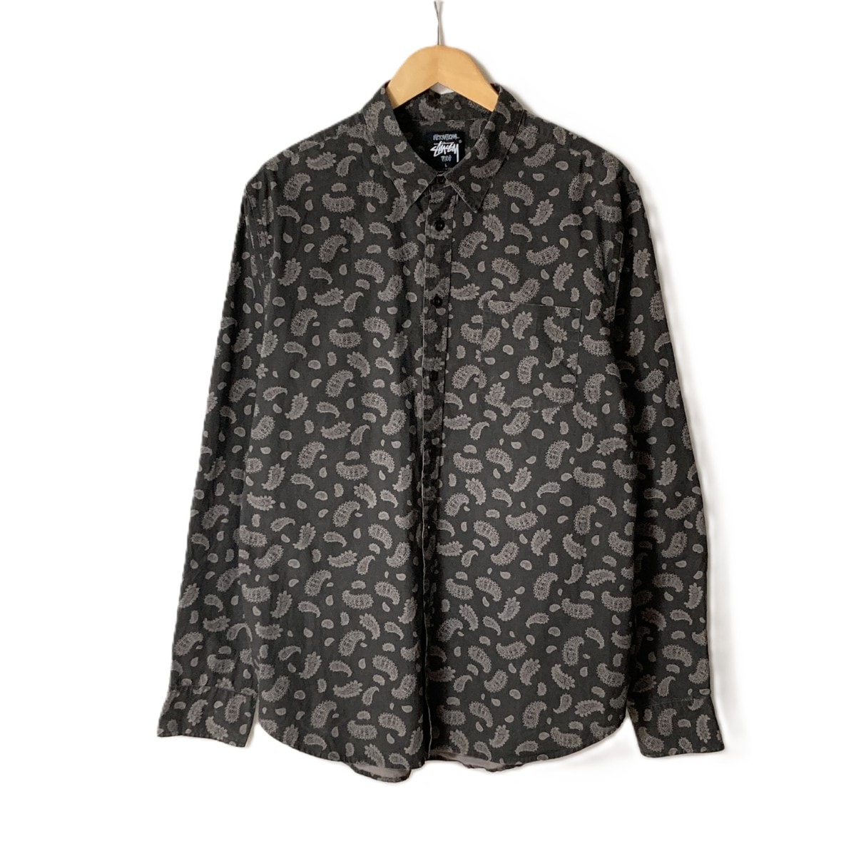 stussy ステューシー シャツ 長袖 ペイズリー柄 SIZE L メンズ