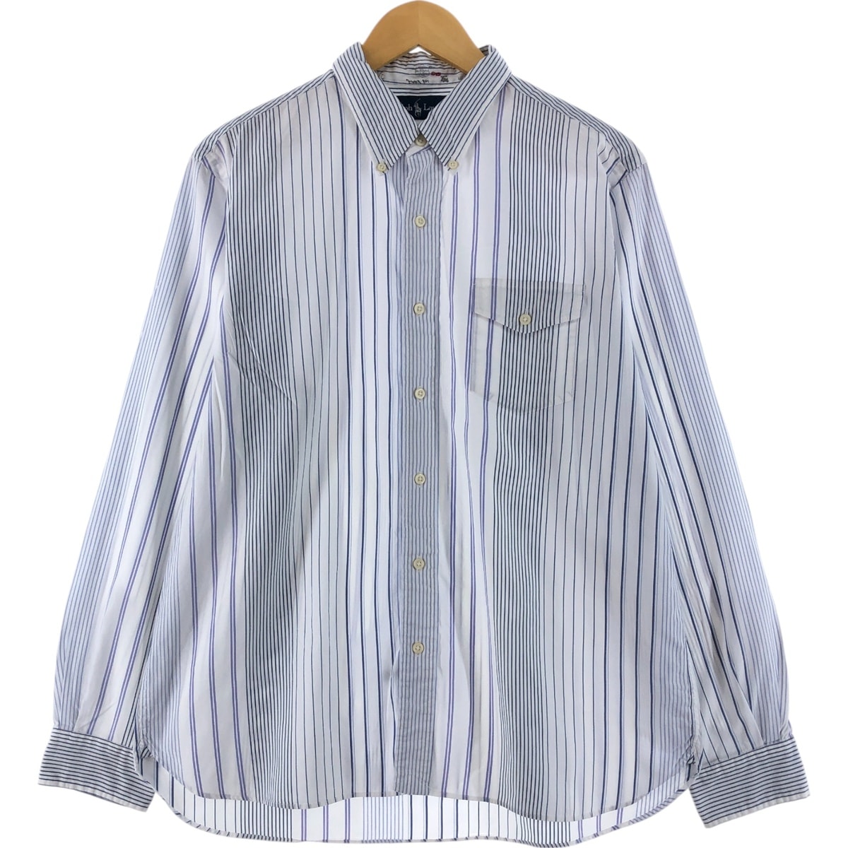 古着 ラルフローレン Ralph Lauren 長袖 ボタンダウンストライプシャツ メンズL相当/eaa527200