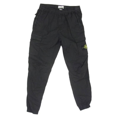 STONE ISLAND ストーンアイランド 25SS K2S153100031 S0010 SUPIMA COTTON TWILL STRETCH TC コットン ツイル カーゴ パンツ ブラック系 33【中古】