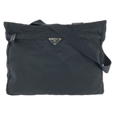 美品 PRADA プラダ テスート 三角ロゴプレート ブラック 黒 シルバー金具 ナイロン トートバッグ ショルダーバッグ 603977 【中古】