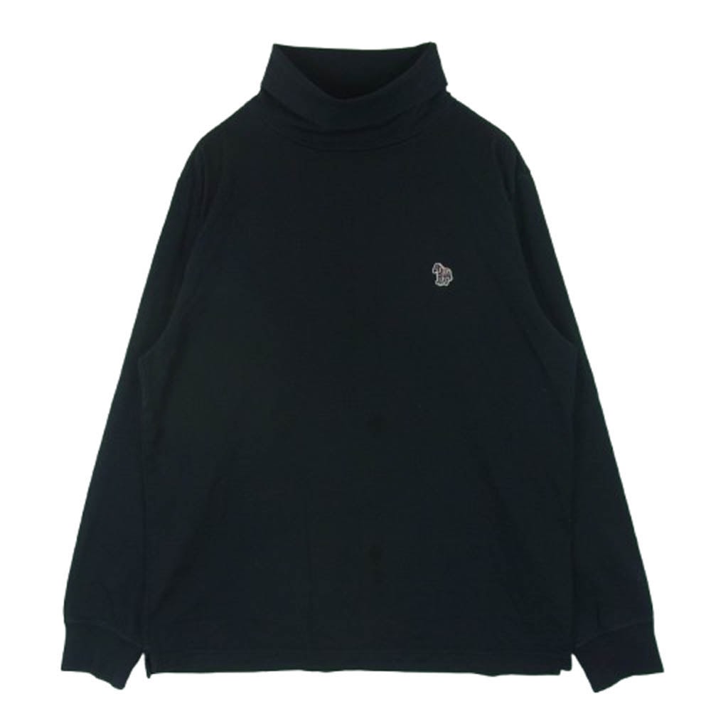 Paul Smith ポール・スミス カットソー レインボーゼブラ パッチ ハイネック タートルネック 長袖 カットソー ブラック系 L【中古】