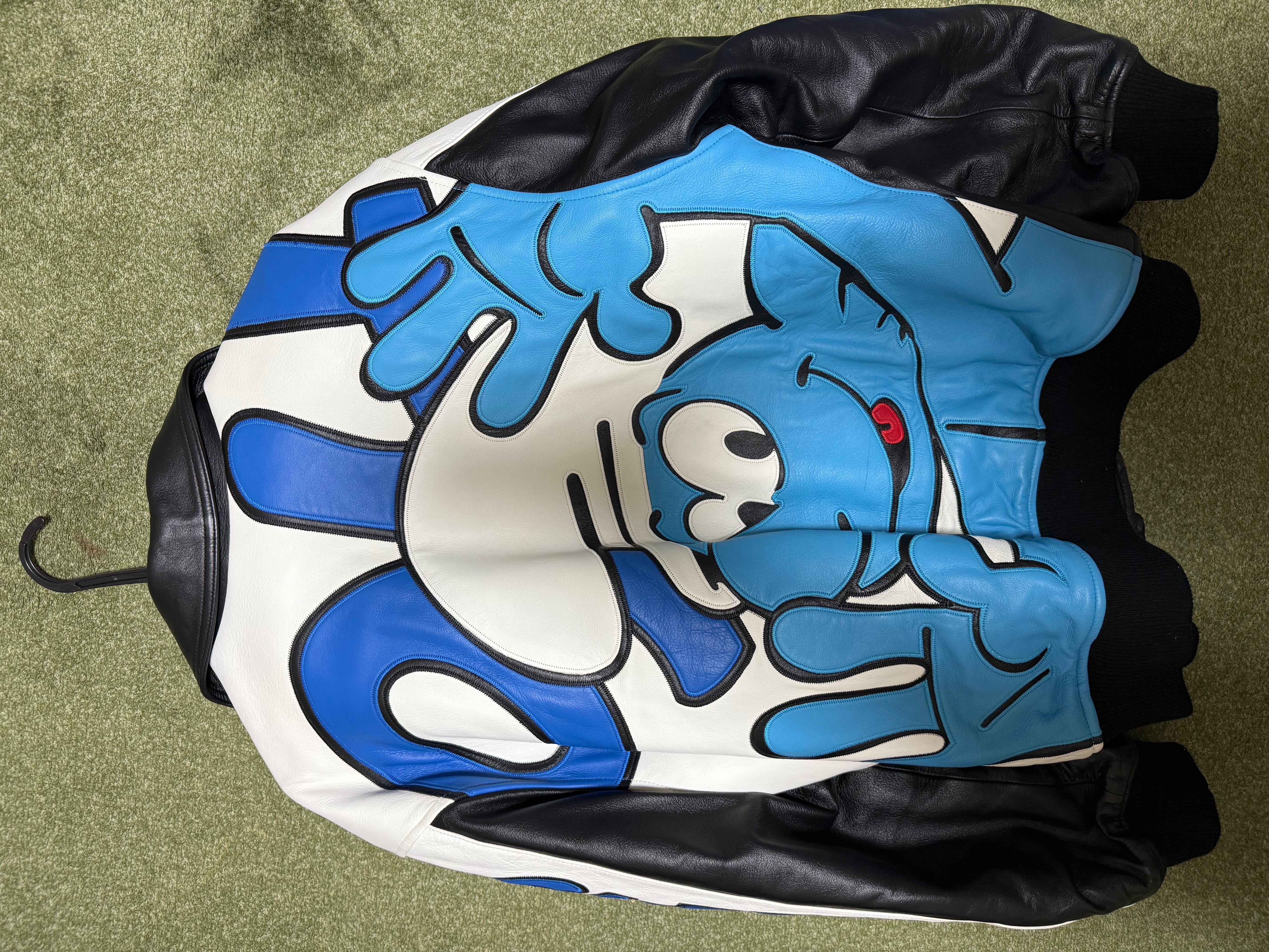 Supreme / SmurfsTM Leather Varsity Jacket "Black"