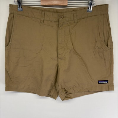 古着 パタゴニア patagonia パンツ チノパン ハーフパンツ ショーツ アウトドア ジップ ワンポイントロゴ w34 ブラウン系 メンズ