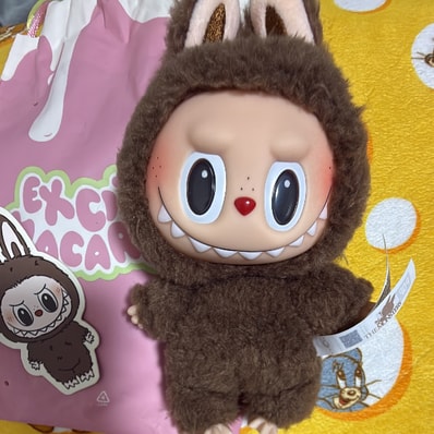 POP MART THE MONSTERS (LABUBU) Exciting Macaron Plush Series CHESTNUT COCOA (Secret)