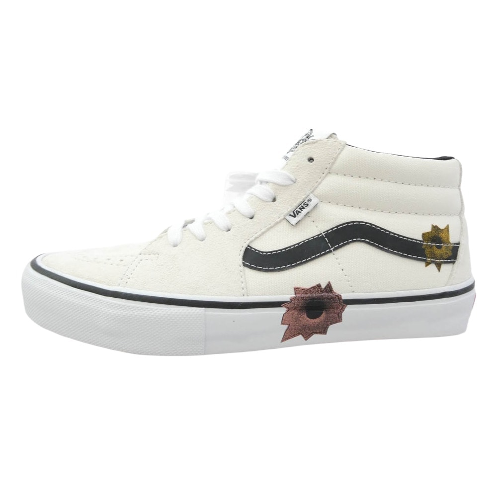 Supreme シュプリーム スニーカー VN0A5KS1CRM x Nate Lowman ネイトローマン x Vans バンズ Skate Grosso Mid スケートグロッソ ミッド スニーカー オフホワイト系 28cm【極上美品】【中古】