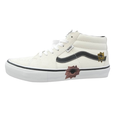 Supreme シュプリーム スニーカー VN0A5KS1CRM x Nate Lowman ネイトローマン x Vans バンズ Skate Grosso Mid スケートグロッソ ミッド スニーカー オフホワイト系 28cm【極上美品】【中古】