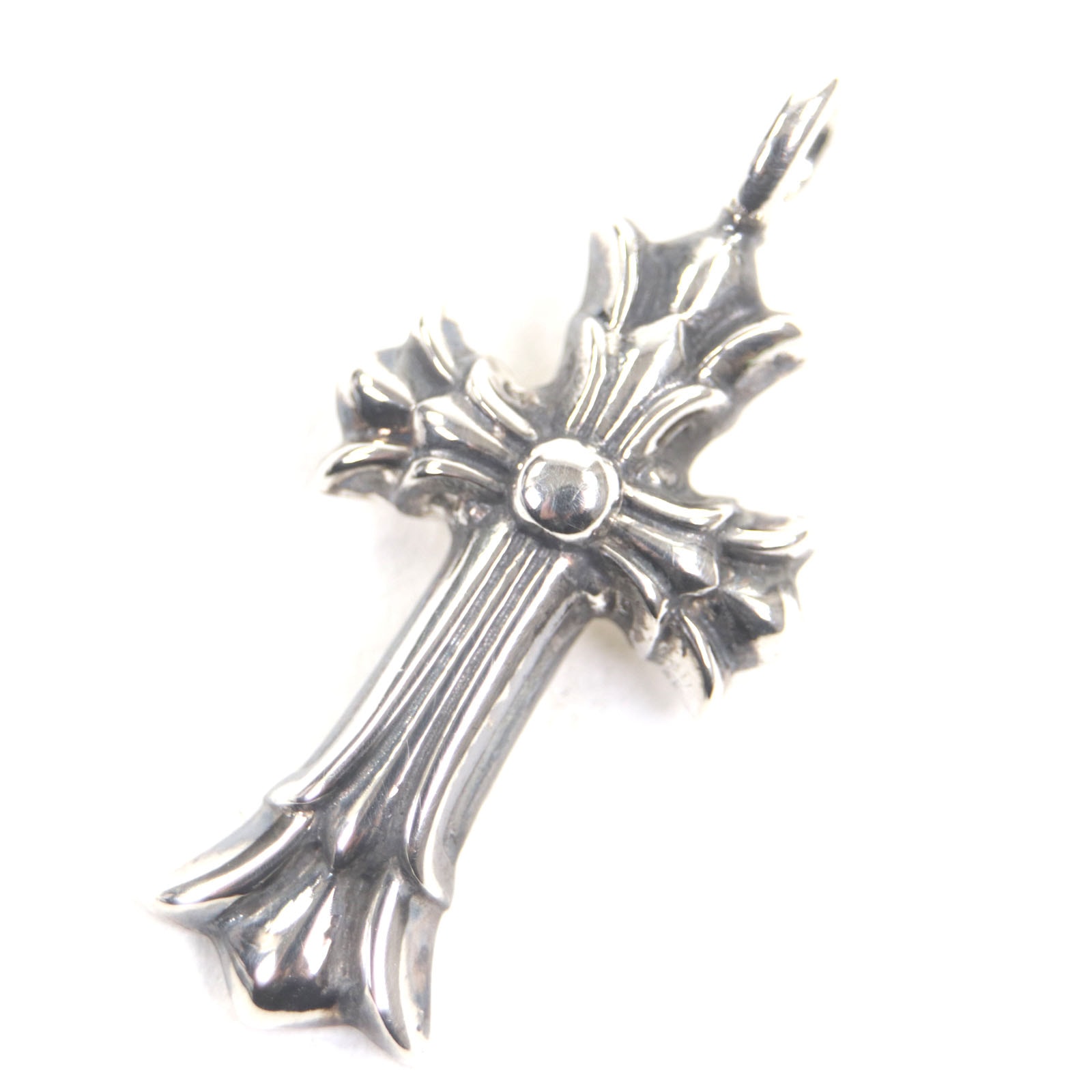 極美品 クロムハーツ DBL CH CRS ダブルCHクロス チャーム シルバー