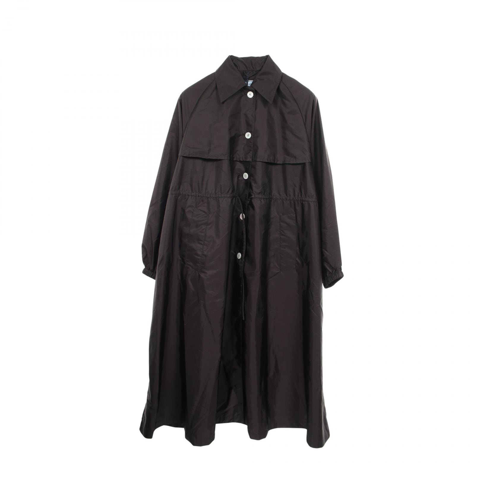 プラダ PRADA Re-Nylon ステンカラーコート 衣料品 アウター ナイロン レディース ブラック系 292024 【中古】