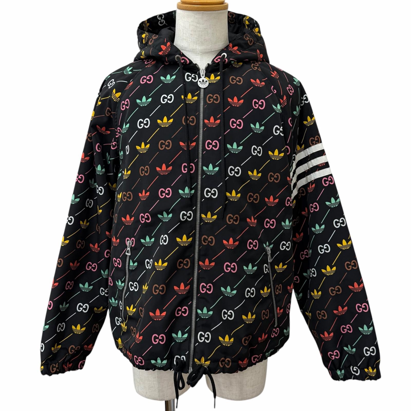 美品 グッチ×アディダス ブルゾン ブラック メンズ 46 722262
