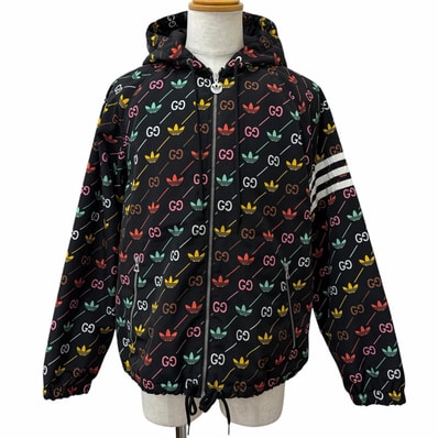 美品 グッチ×アディダス ブルゾン ブラック メンズ 46 722262