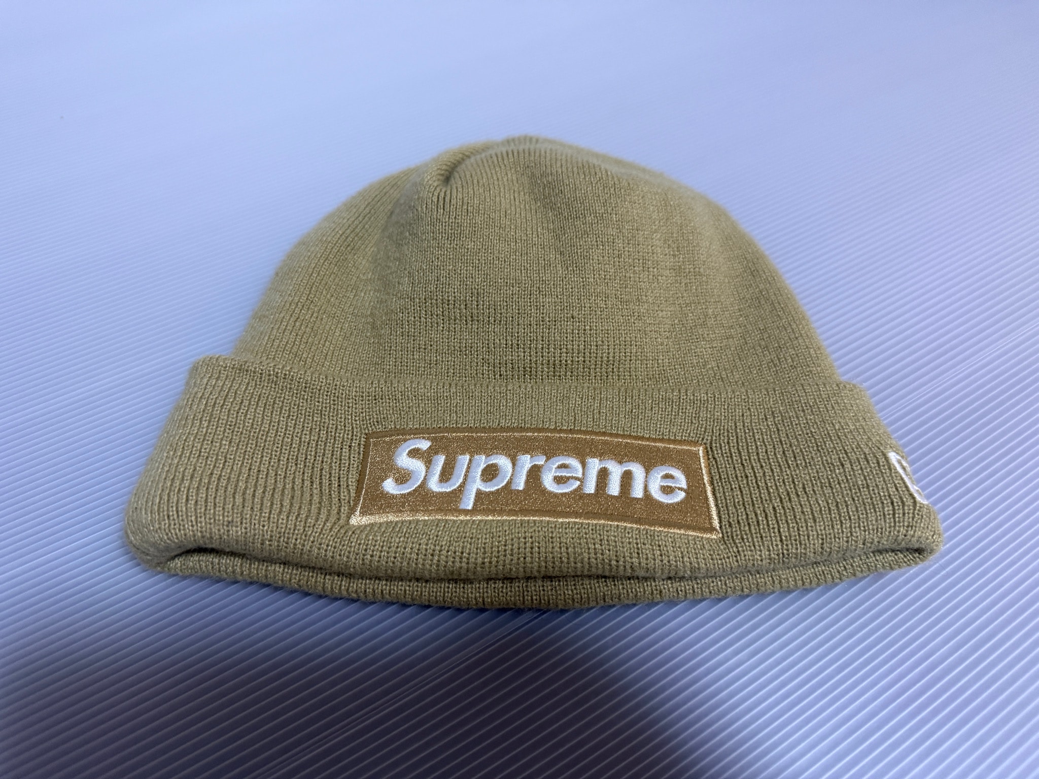 Supreme New Era Box Logo Beanie "Dark Sand" (23FW)