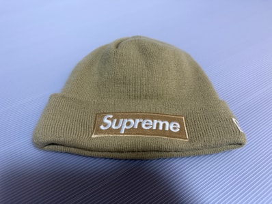 Supreme New Era Box Logo Beanie "Dark Sand" (23FW)