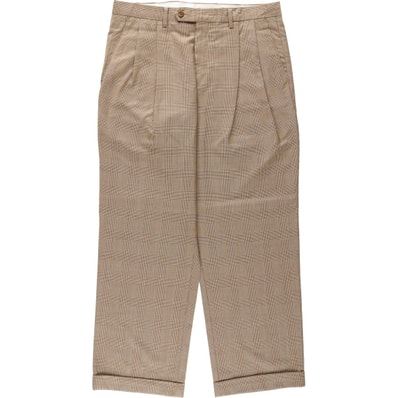 古着 ラルフローレン Ralph Lauren LAUREN ローレン グレンチェック ツータック ウールパンツ スラックス メンズw34相当/eaa622091