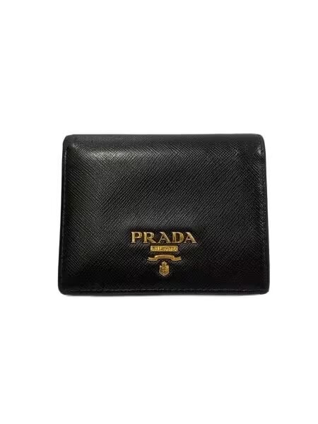 PRADA Small Saffiano Leather Wallet "Black/Pink"